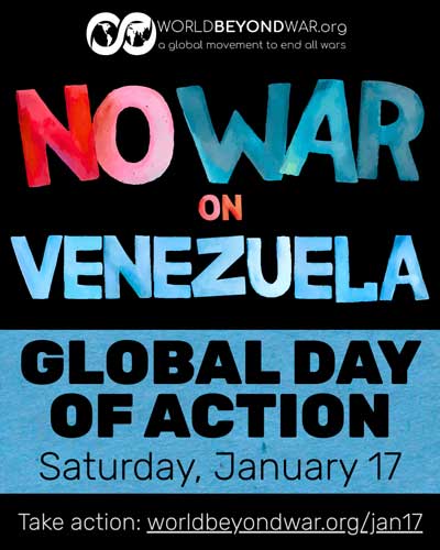 Banner no war on Venezuela