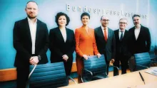 Das Bündnis Sahra Wagenknecht bei der Gründung (screenshot ZDV)